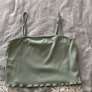 Mint green crop tank top